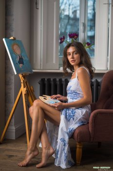 油画艺术与人体模特Tina